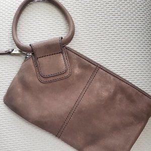 HOBO brand brown 100% exterior leather wristlet